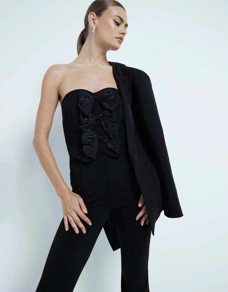 Bow Front Jumpsuit - Black