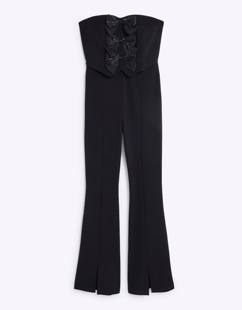 Bow Front Jumpsuit - Black