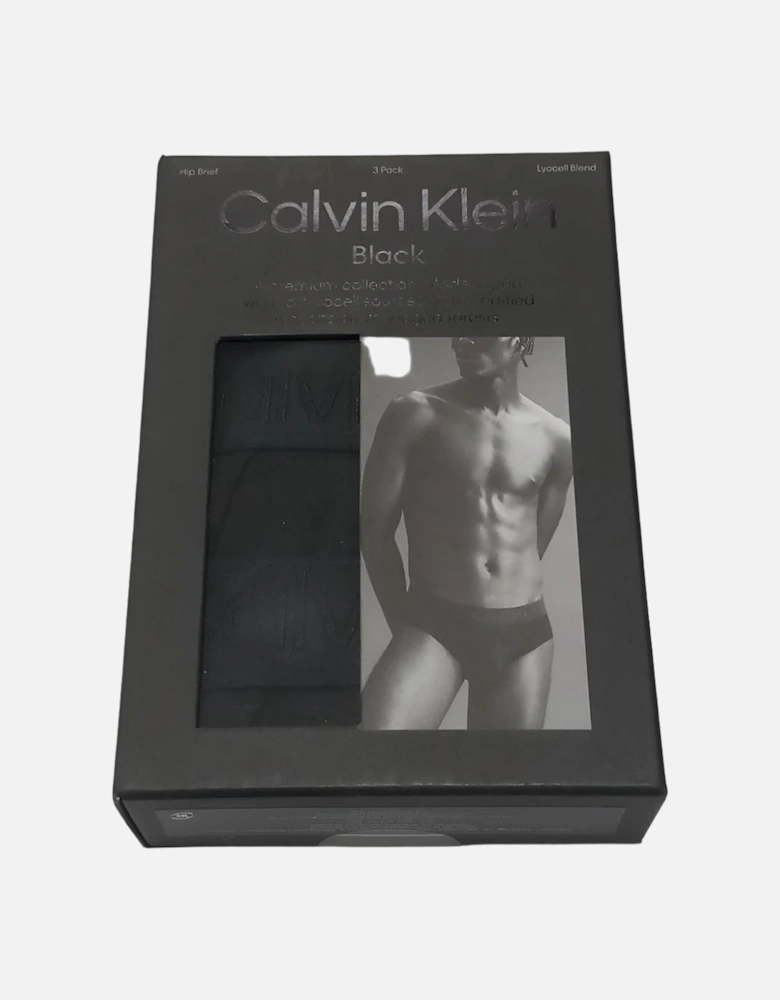 3-Pack CK Black Briefs, Black