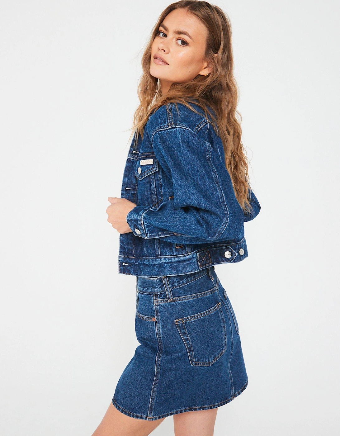 High Rise Denim Mini Skirt - Blue