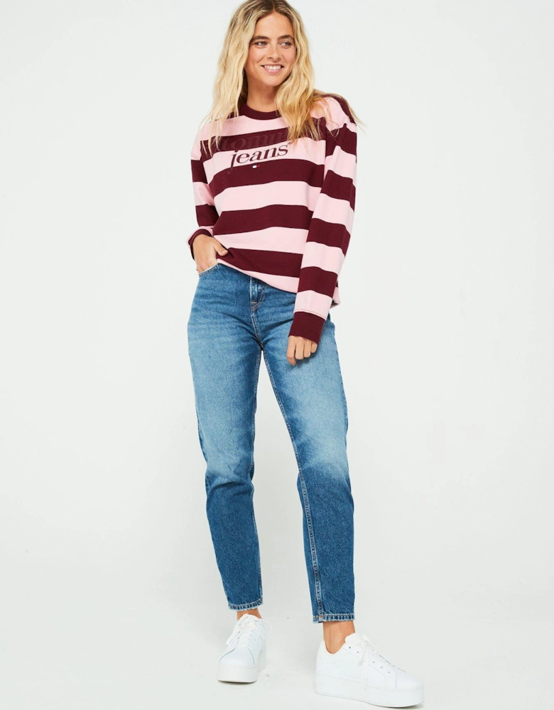 Stripe Logo Sweatshirt - Red