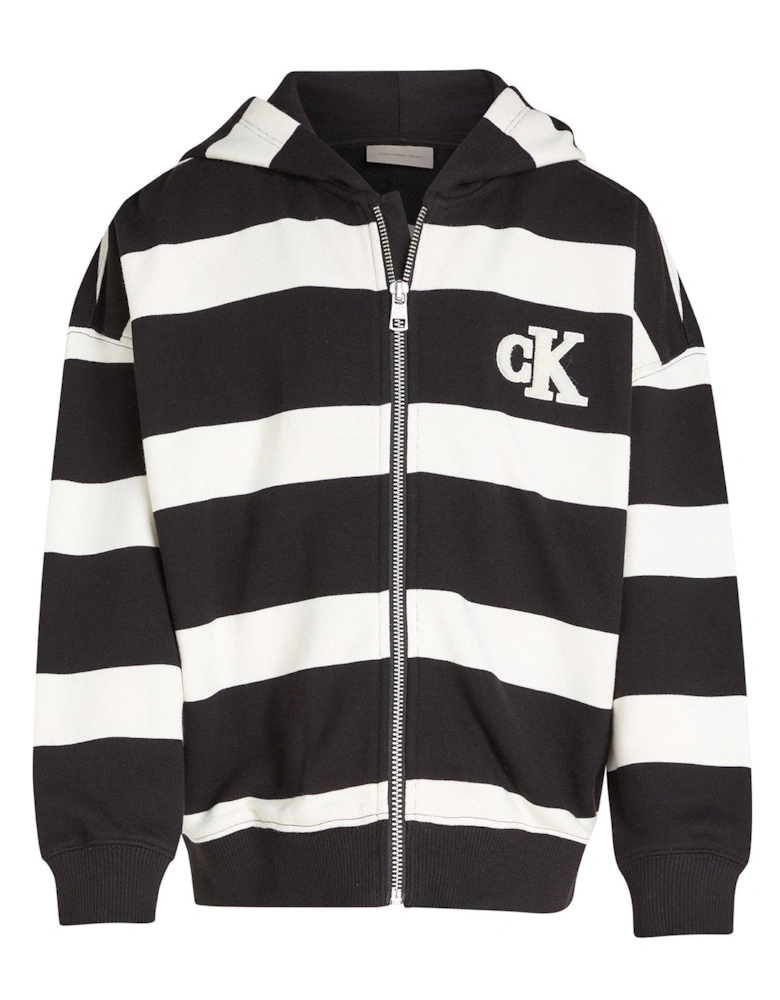 Boys Striped Hooded Zip-through - Multi