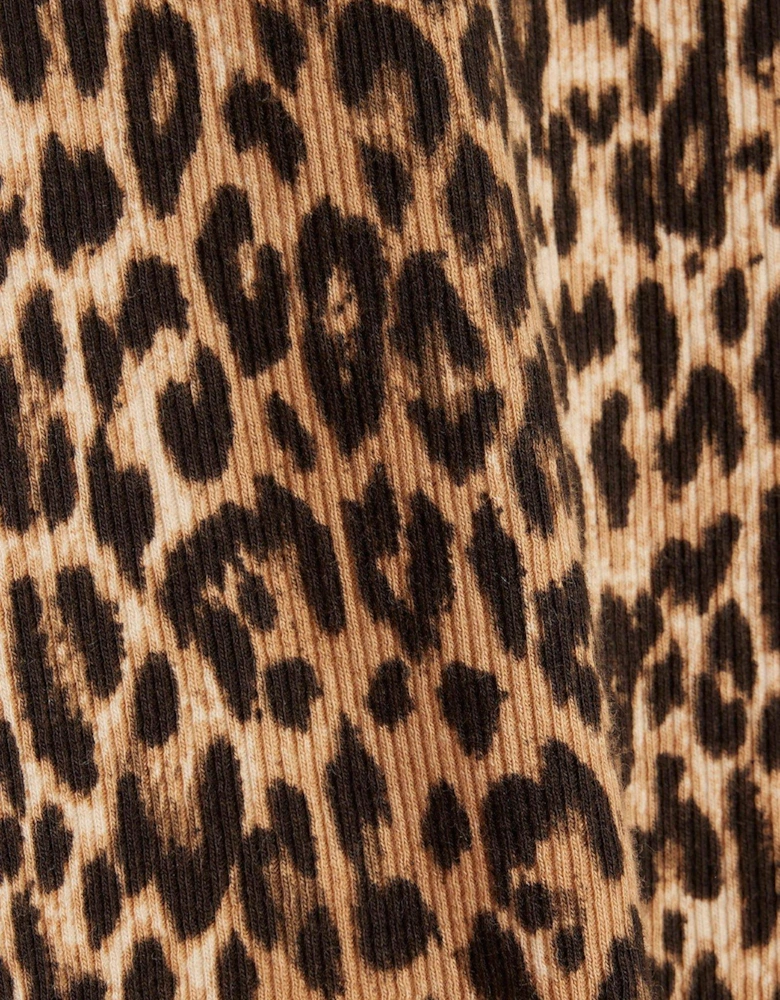 Animal Print Baby Tee - Brown