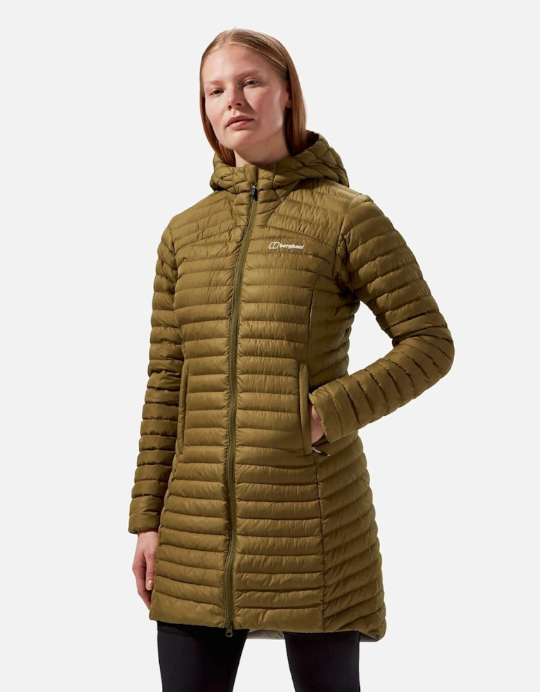 Womens Nula Micro Long Padded Hooded Jacket