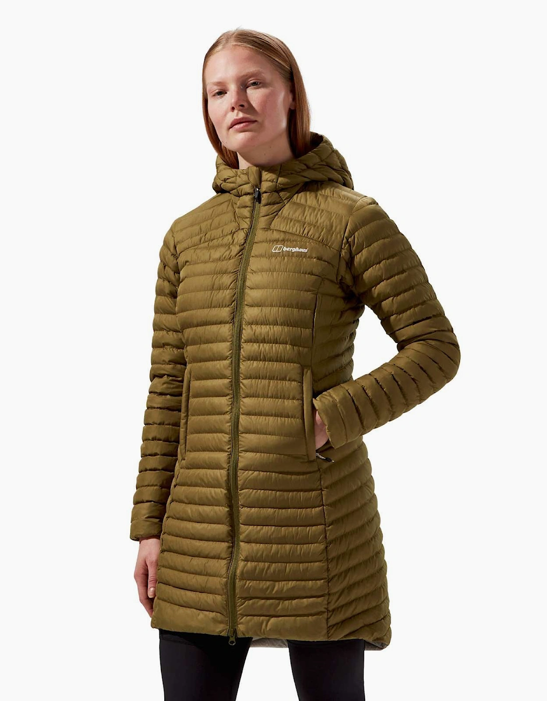 Women's Berghaus Womens Nula Micro Long Padded Hooded Jacket - Tan - Size: 12