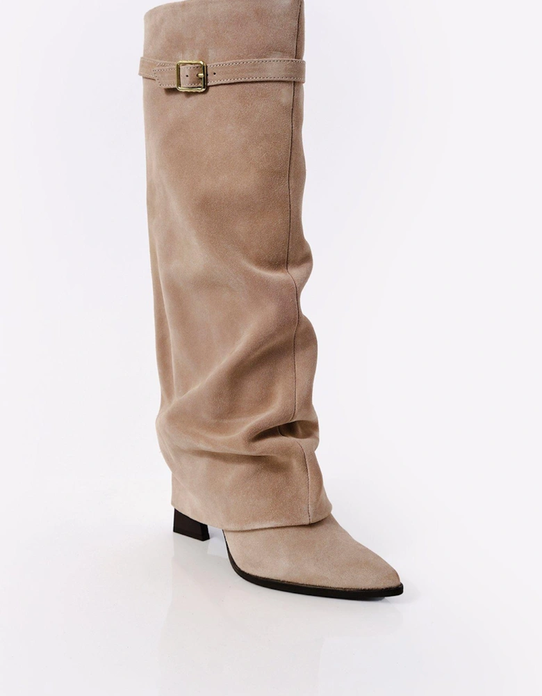 Felicity Fold Over Boots - Brown