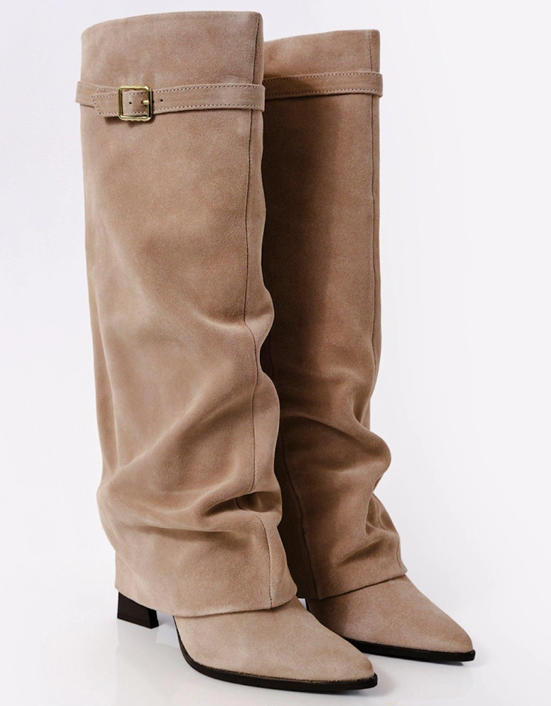 Felicity Fold Over Boots - Brown