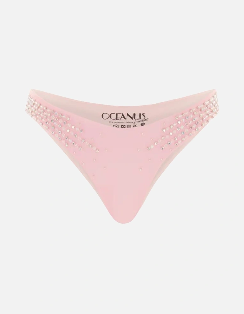 Ophelia Crystal Summer Bikini Bottoms Pink