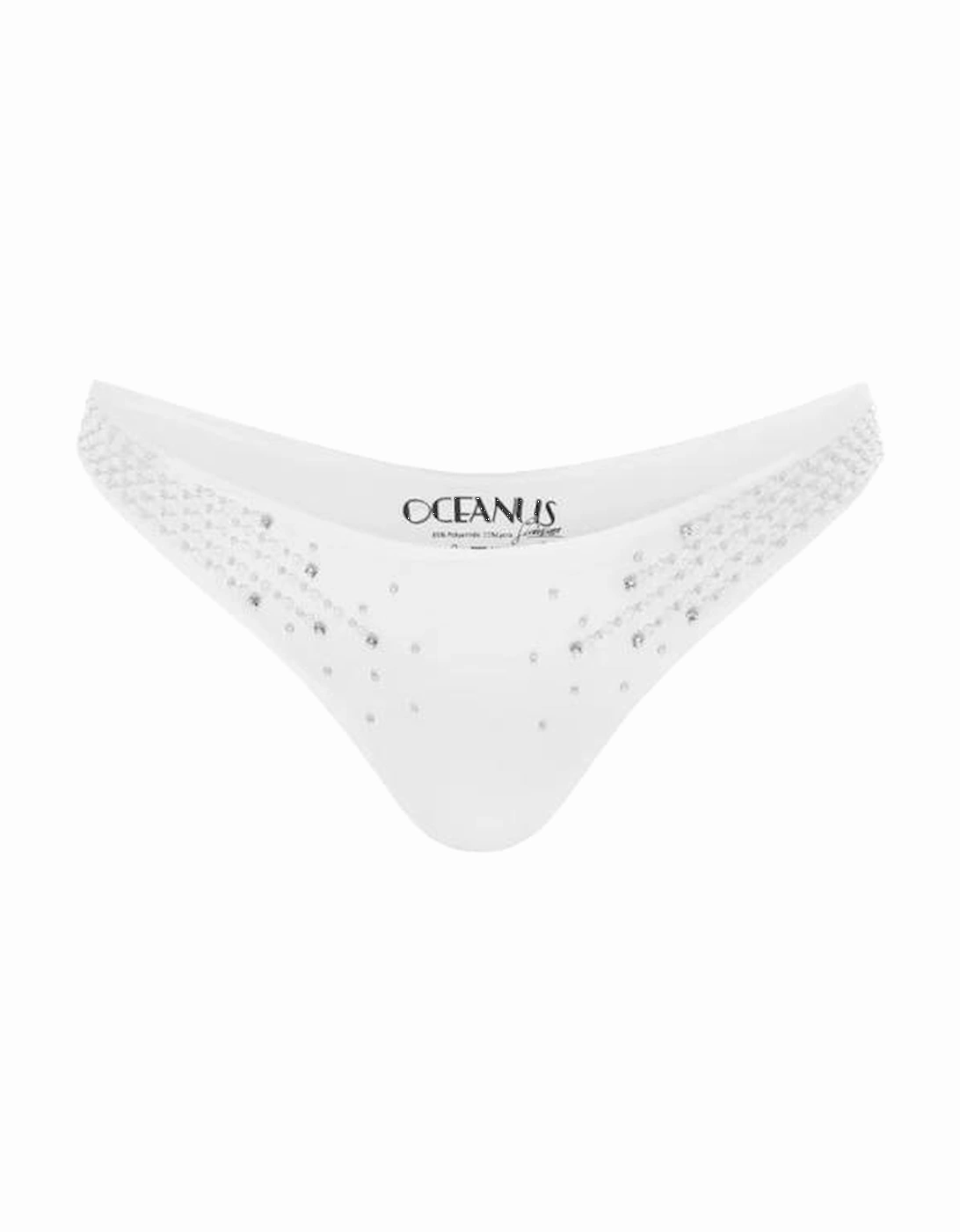 Ophelia Hand Embroidered Summer Bikini Bottoms White, 4 of 3