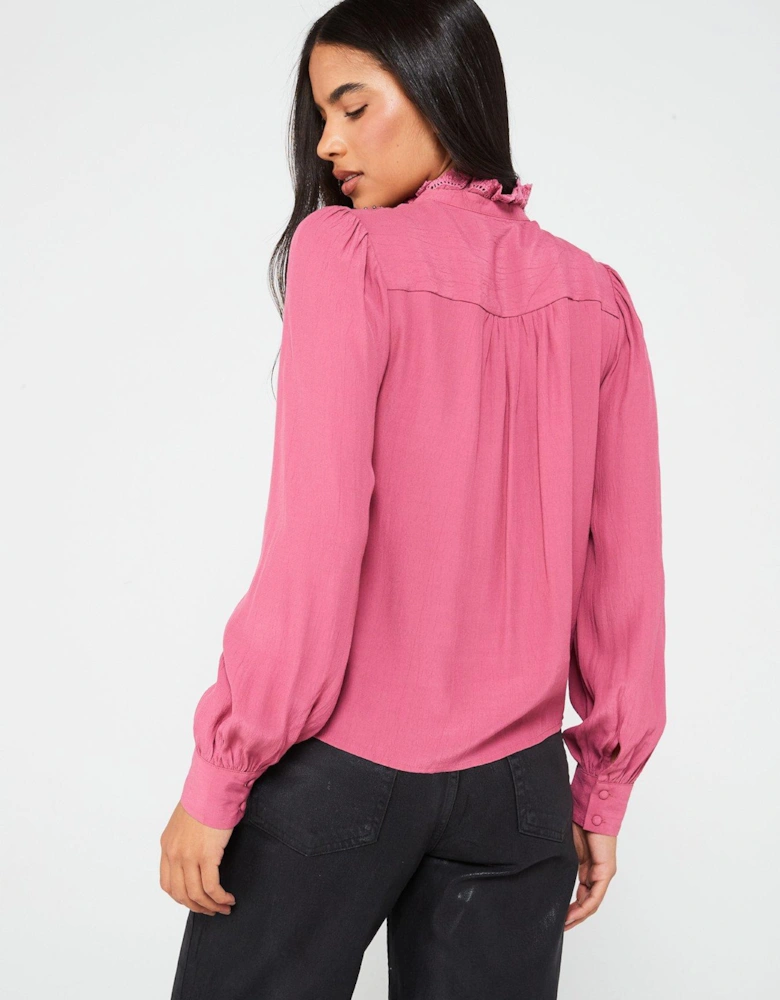 Frill Detail Blouse - Pink