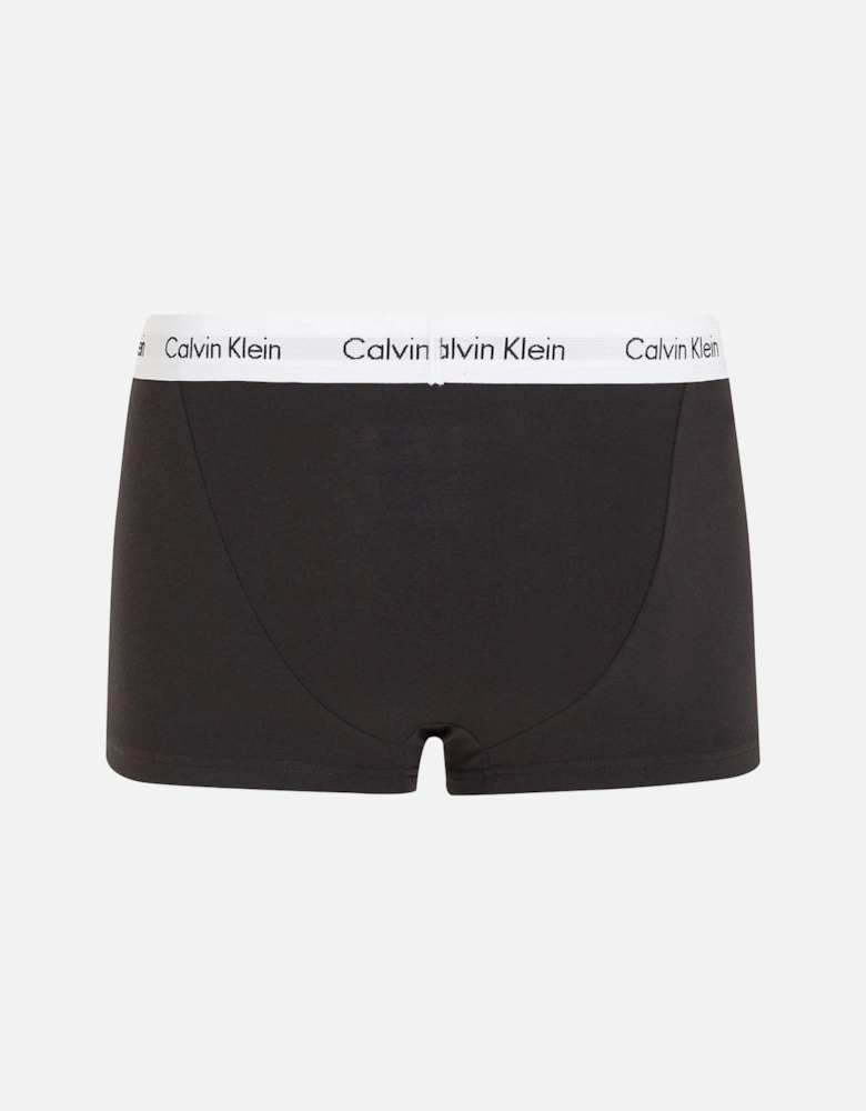 3-Pack Low-Rise Cotton Stretch Boxer Trunks, Black