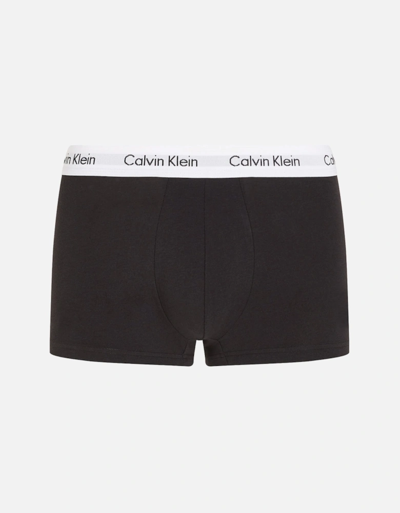 3-Pack Low-Rise Cotton Stretch Boxer Trunks, Black