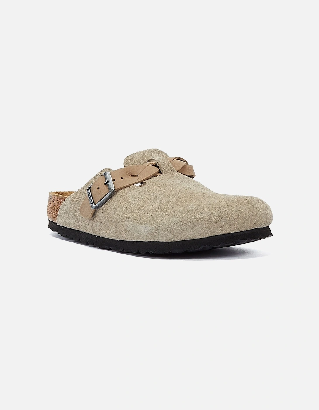 Braided Women's Taupe Suede Regular Clogs