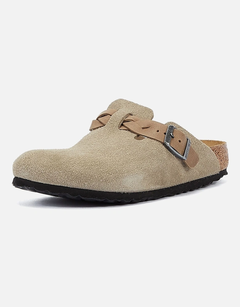 Braided Women's Taupe Suede Regular Clogs