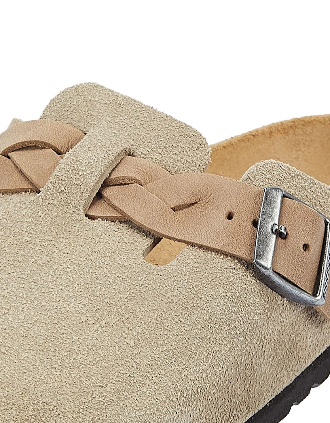 Braided Women's Taupe Suede Regular Clogs