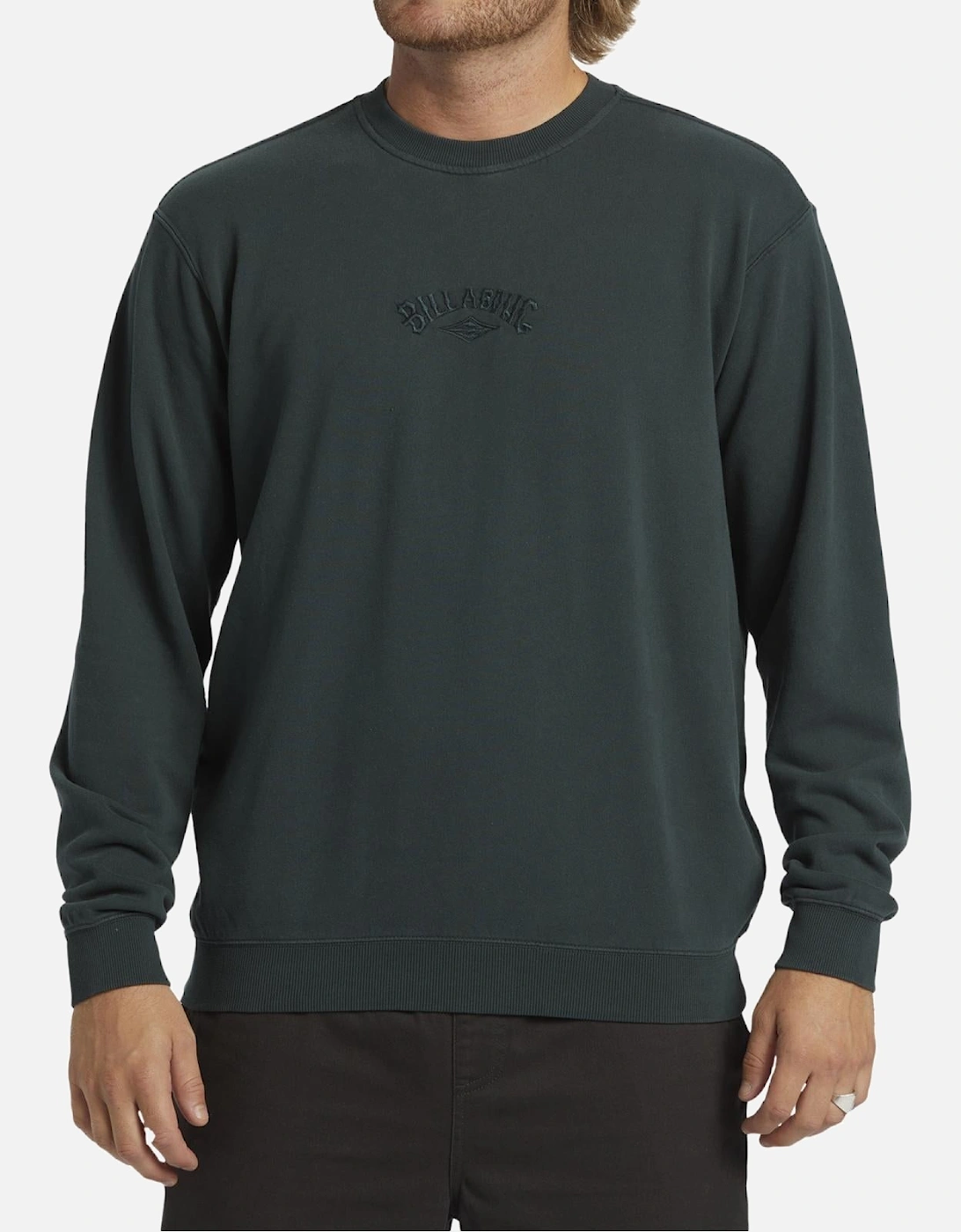 Mens Wave Washed Pullover Jumper, 2 of 1