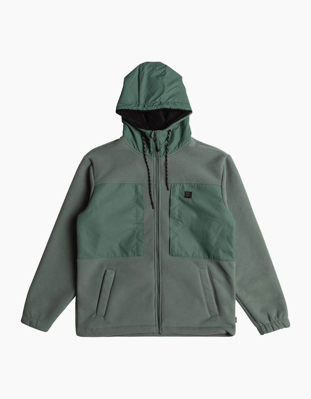 Men's Billabong Mens Boundary Sherpa Zip Up Hoodie - Green - Size: 40/Regular