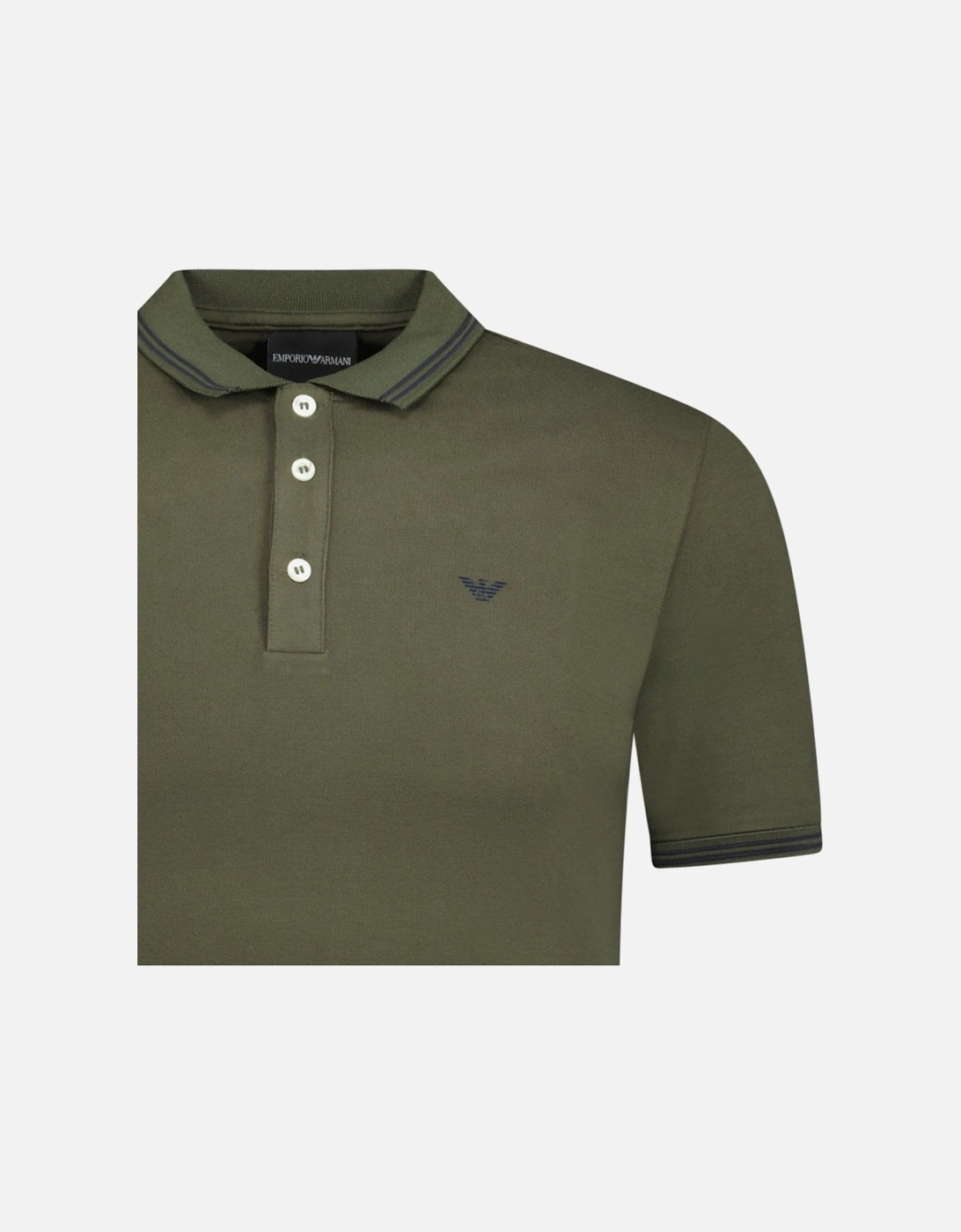 Eagle Logo Twin Tip Polo-Shirt Khaki Green