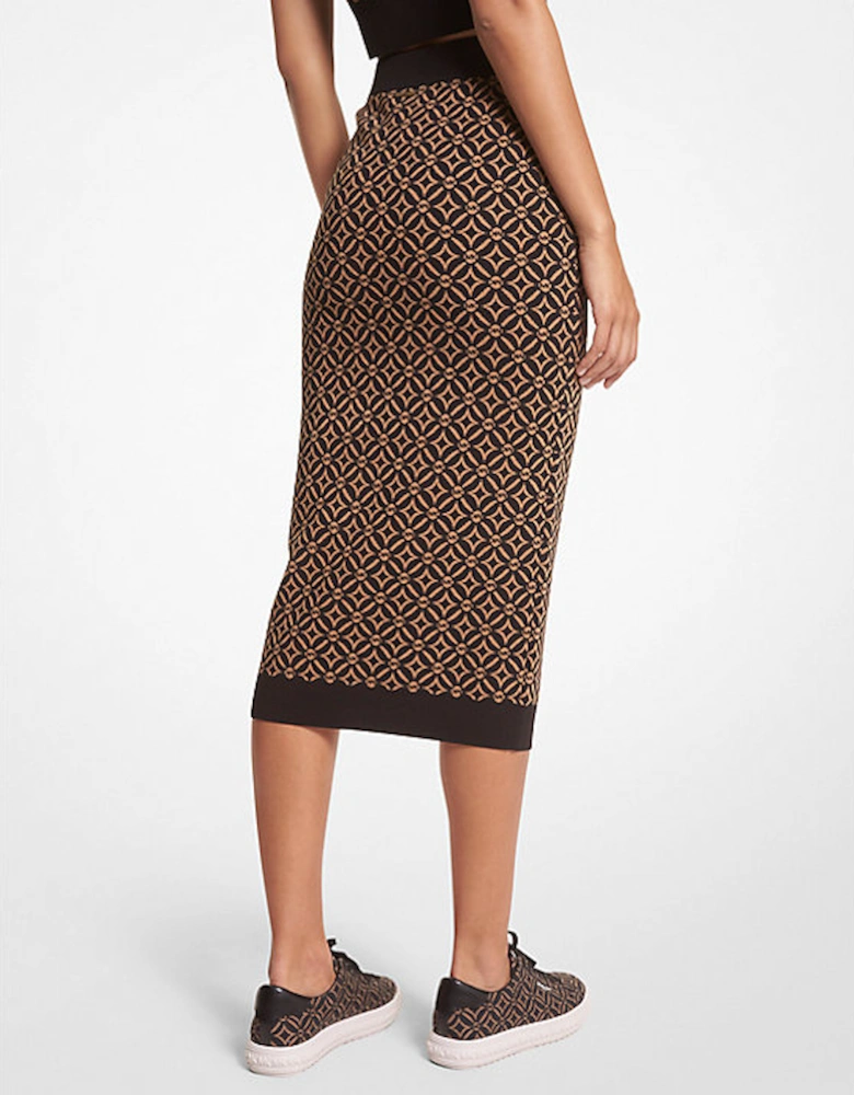 Logo Jacquard Pencil Skirt