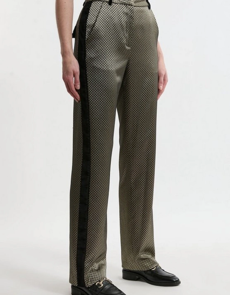 Tall Geo Jacquard Velvet Mix Tailored Trouser