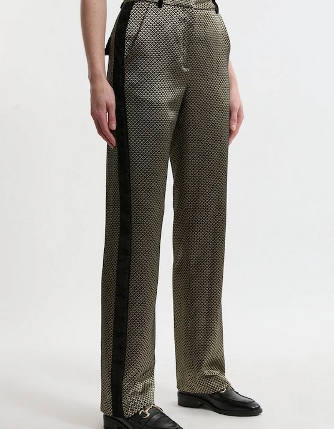 Tall Geo Jacquard Velvet Mix Tailored Trouser