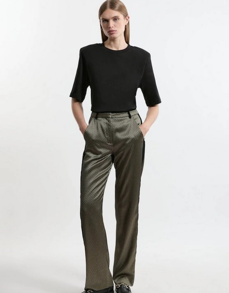 Tall Geo Jacquard Velvet Mix Tailored Trouser