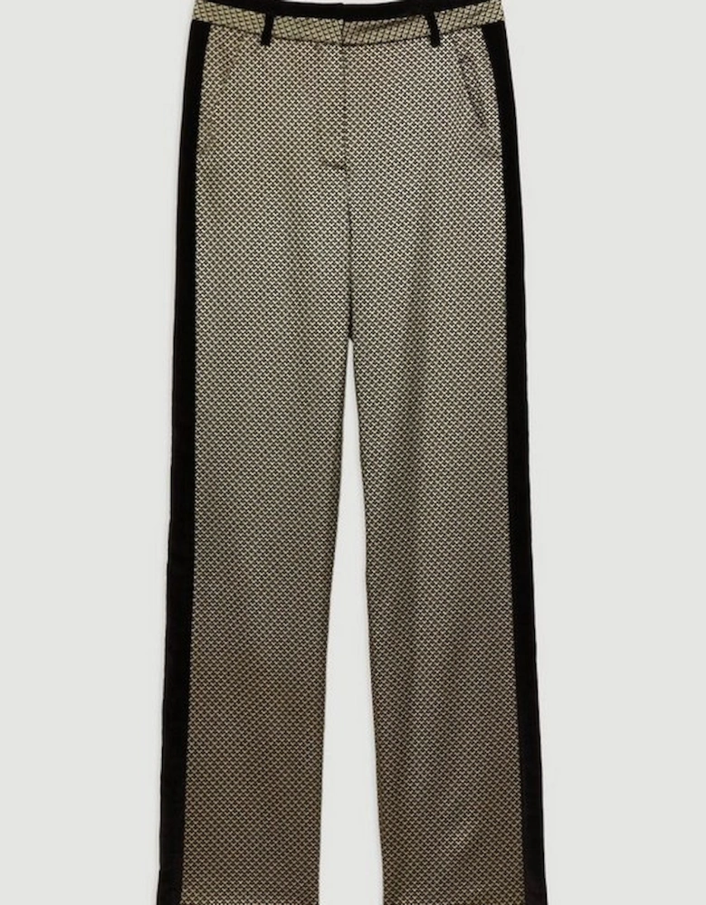 Tall Geo Jacquard Velvet Mix Tailored Trouser