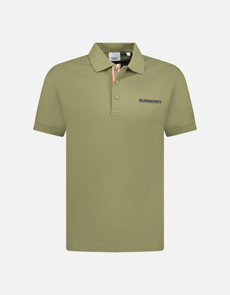 Burberry 'Hartford' Embroidery Logo Check Polo Khaki