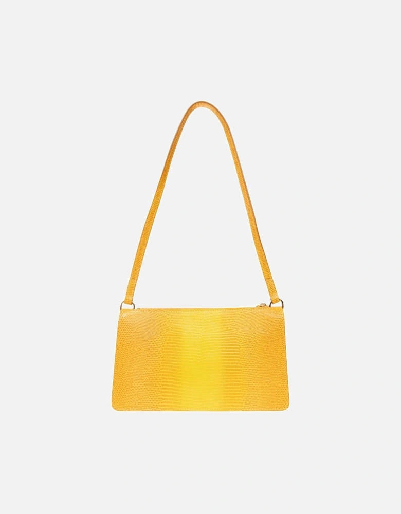 LS TB Pouch in Lizard Skin Effect Yellow