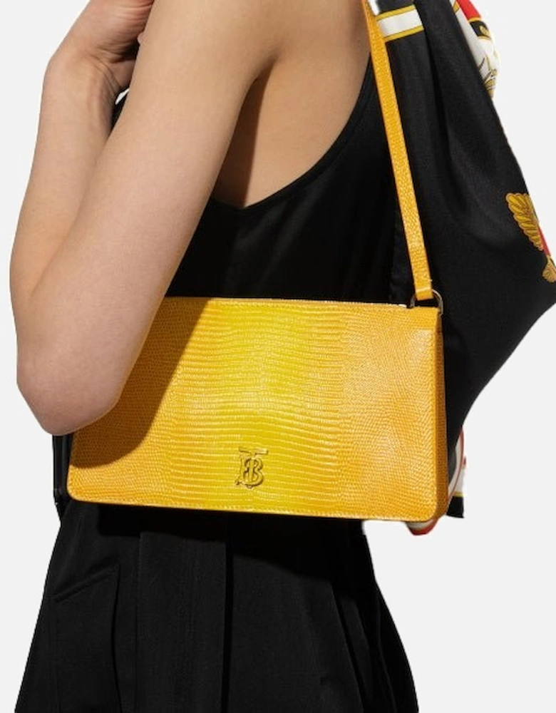 LS TB Pouch in Lizard Skin Effect Yellow