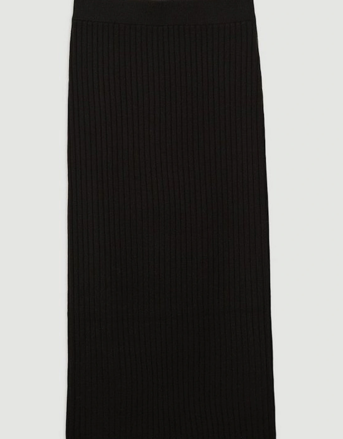 Wool Blend Rib Knit Maxi Skirt