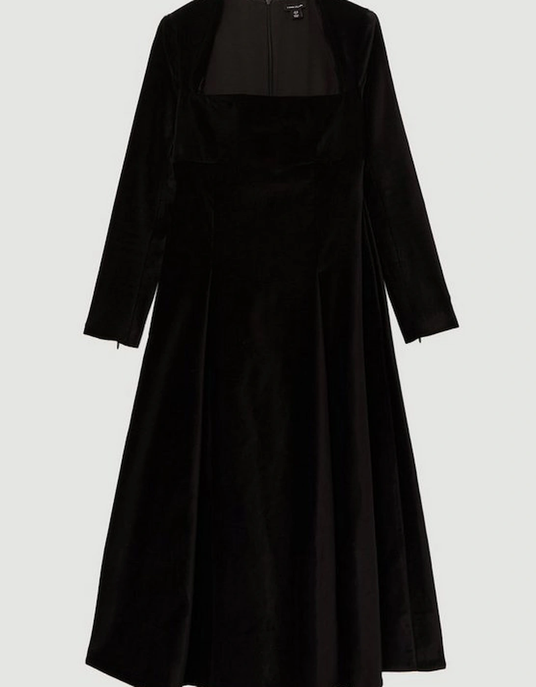 Velvet Tailored Pleat Full Skirted Midaxi Dress