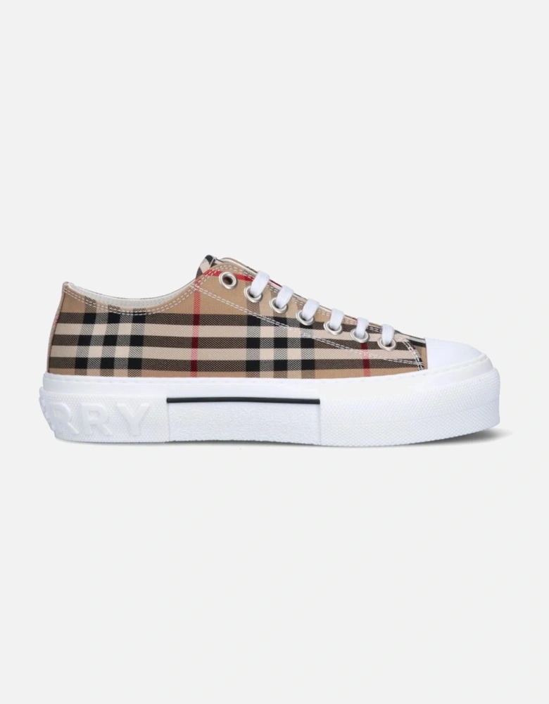 'Jack Low' Check Trainers Beige