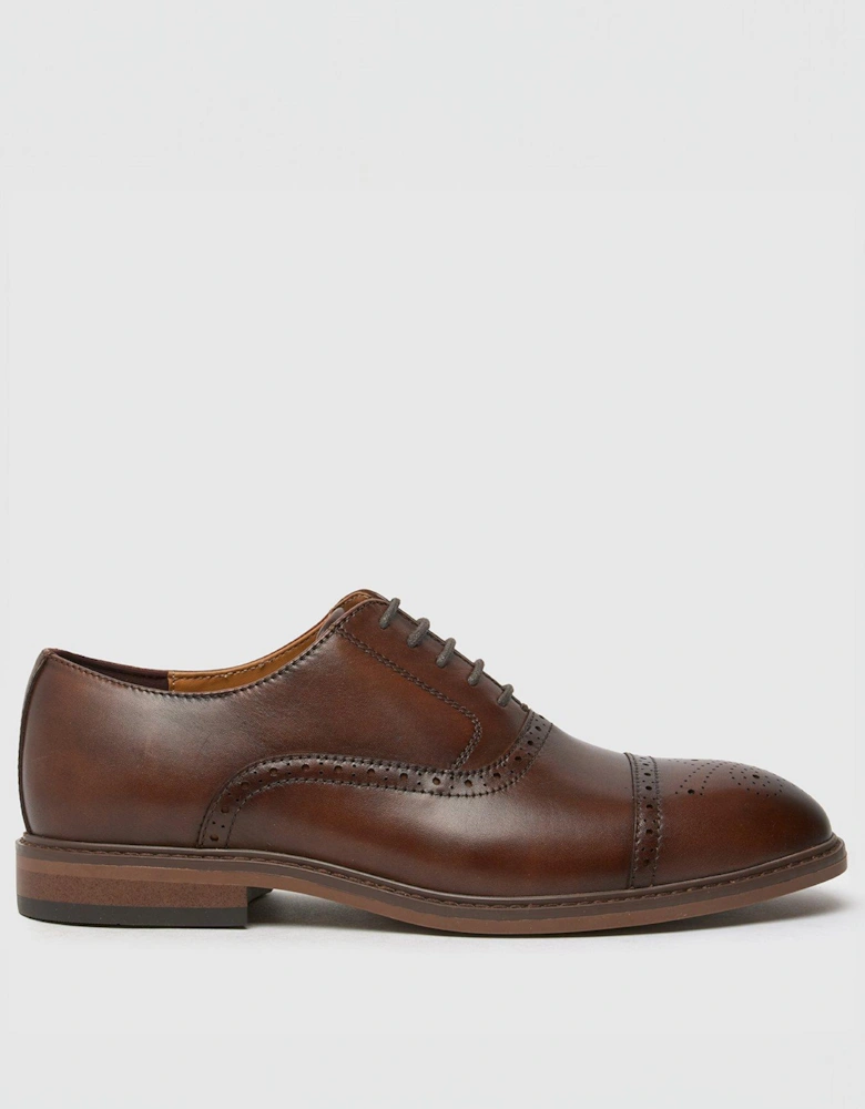 Raven Leather Brogue Lace Up Shoe - Brown