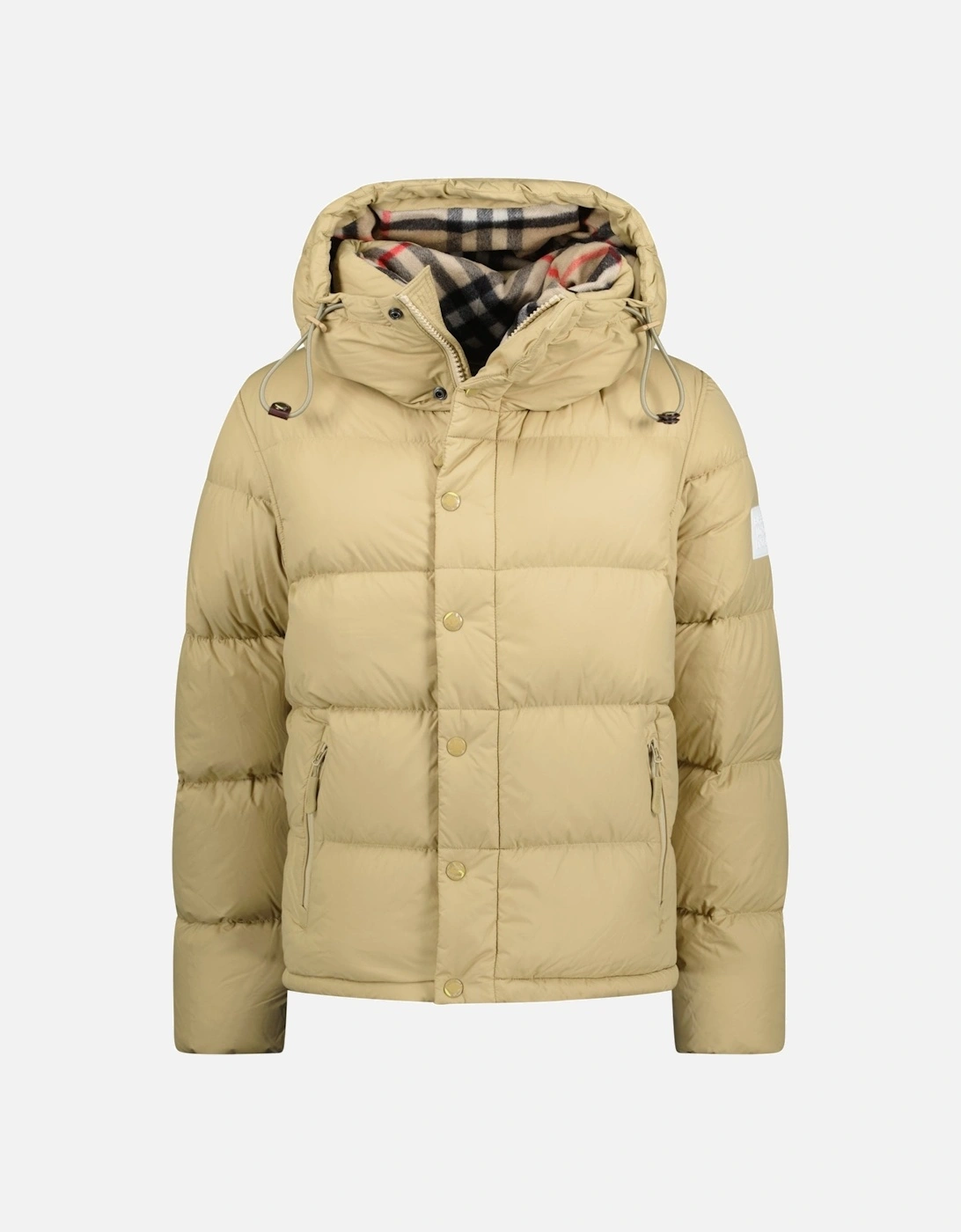 'Lockwell' Hooded Check Down Jacket Beige, 5 of 4