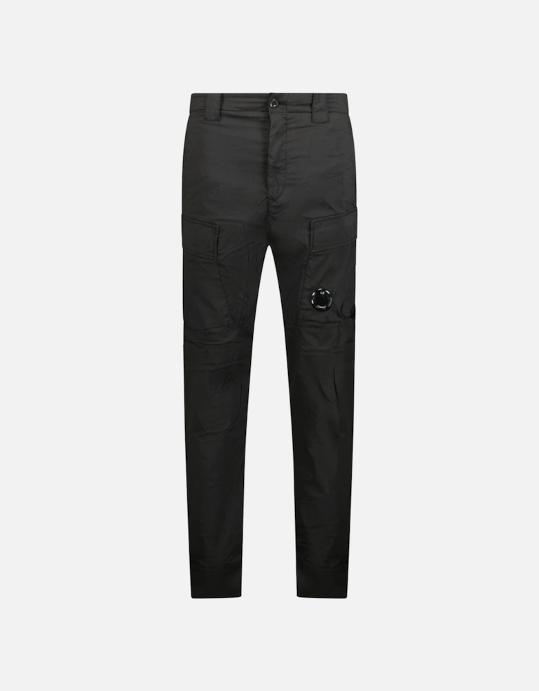 Cuffed 50 Fili Stretch Cargo Pants Black