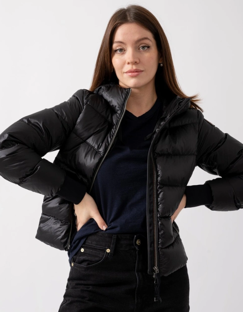 Mariah Womens Hooded Down Bomber Jacket