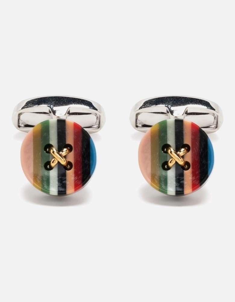 Button Stripe Cufflinks Multicolour