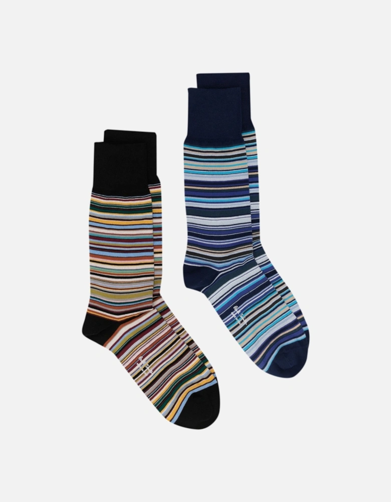 2 Pack Signature Stripe Socks Multicolour