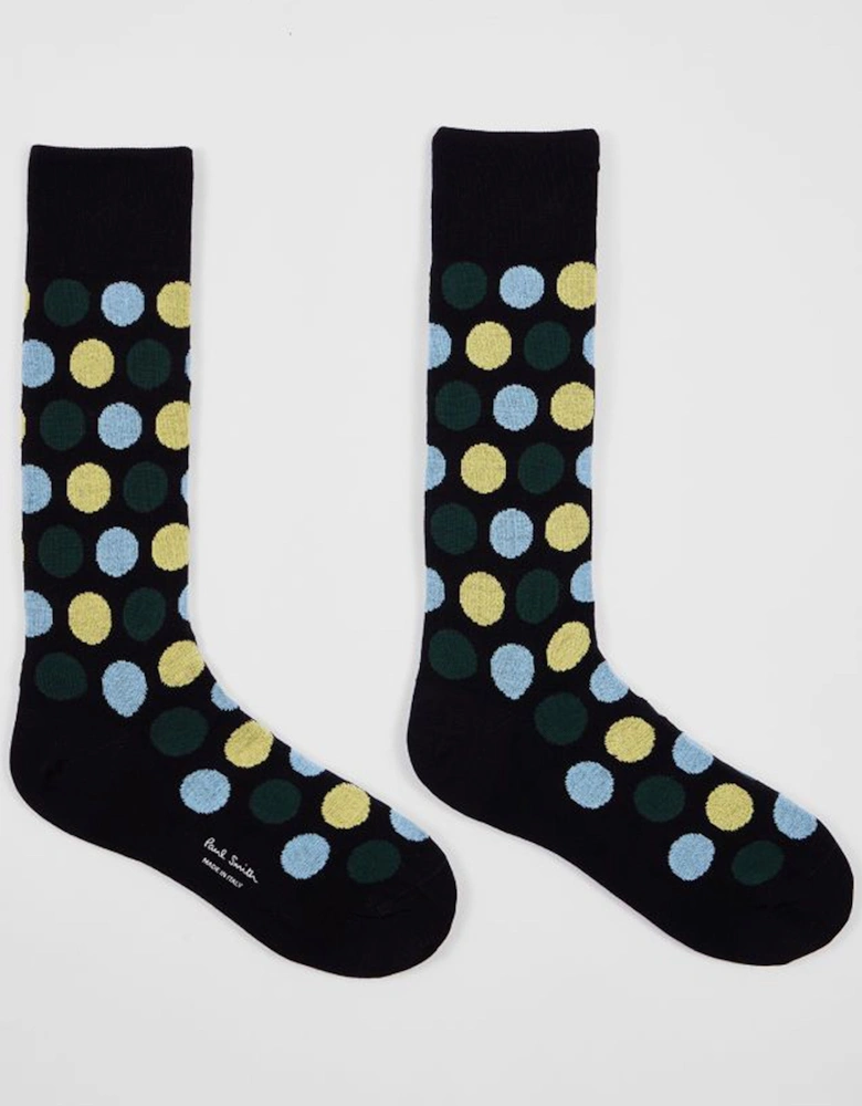 Ilario Polka Dot Socks Black