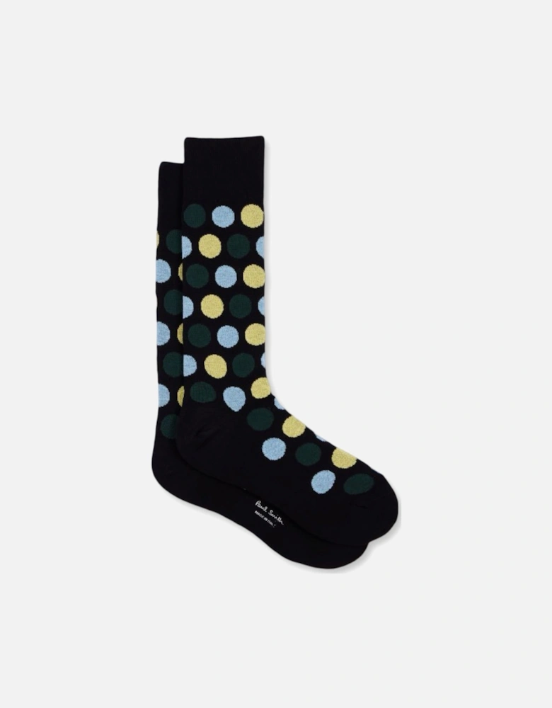 Ilario Polka Dot Socks Black