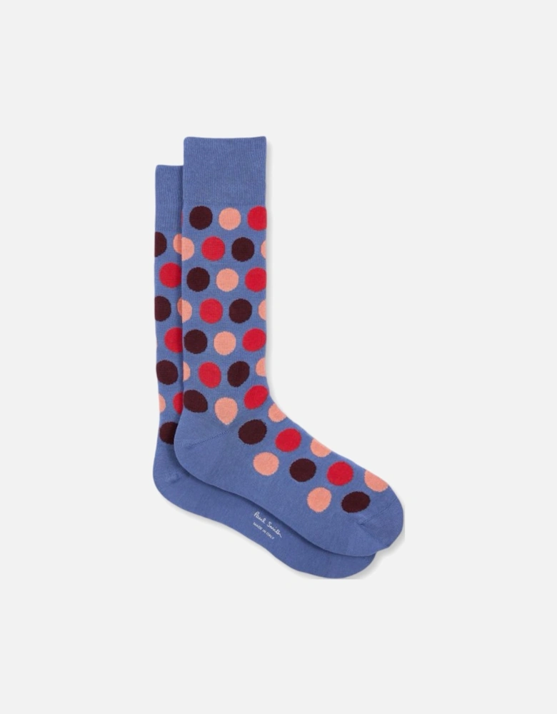 Ilario Polka Dot Socks Blue