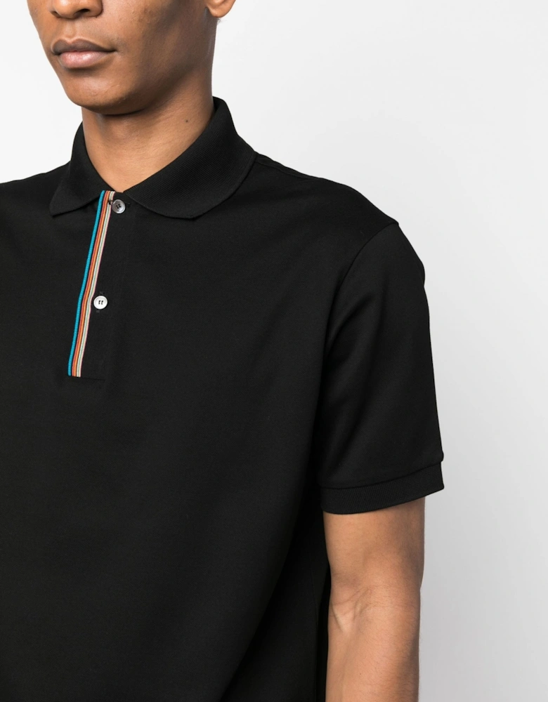 Stripe Polo Shirt Black