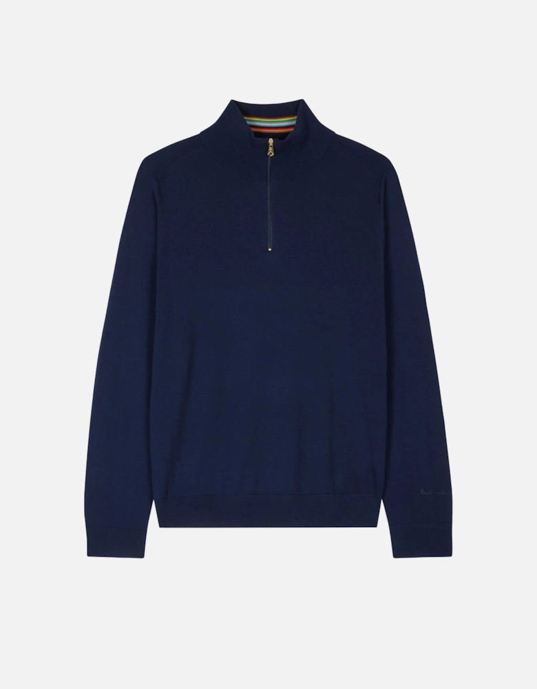 Zip Neck Sweater Navy