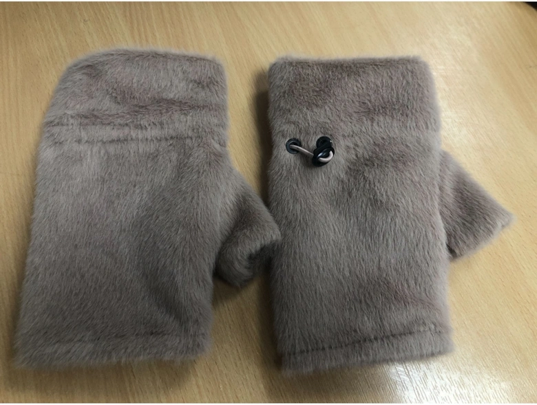 Faux Fur Adjustable Fingerless Gloves