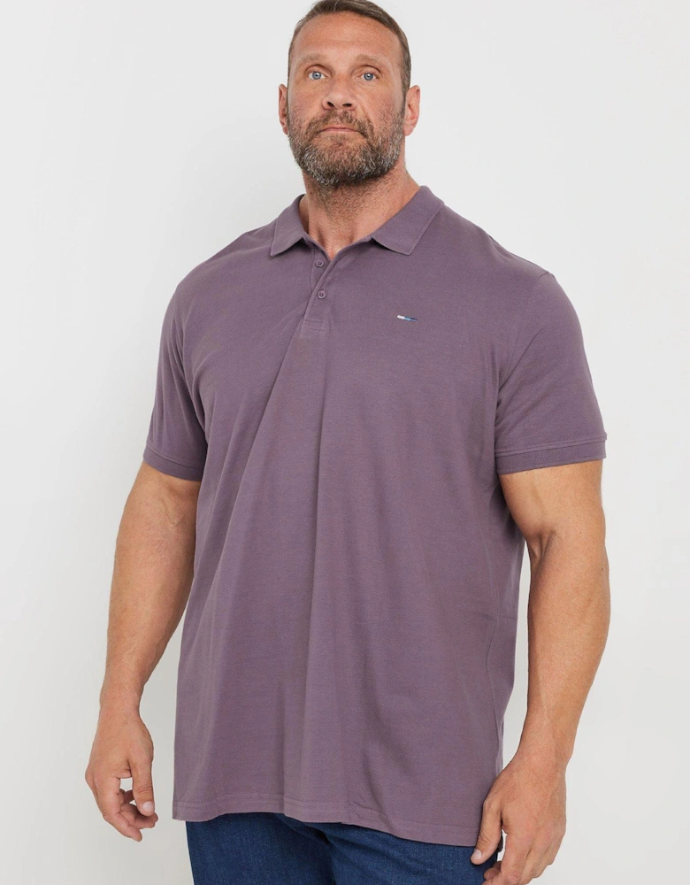 Big & Tall Plain Polo Shirt - Purple