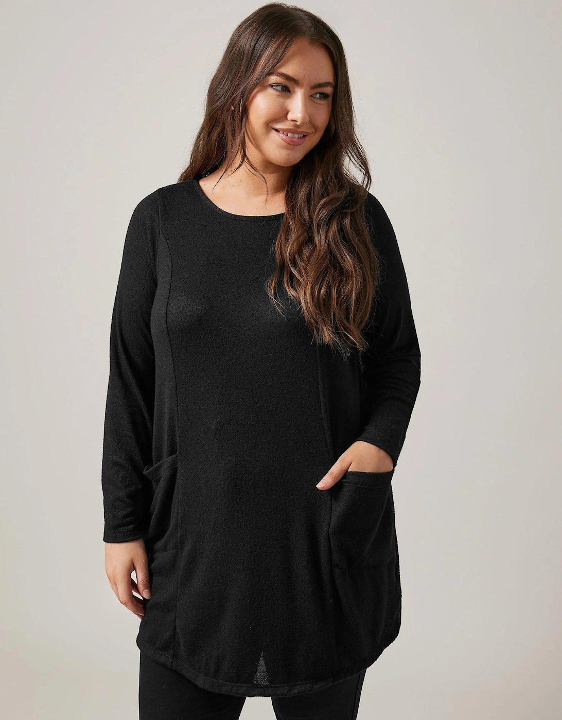 Drop Pocket Tunic Top - Black, 2 of 1