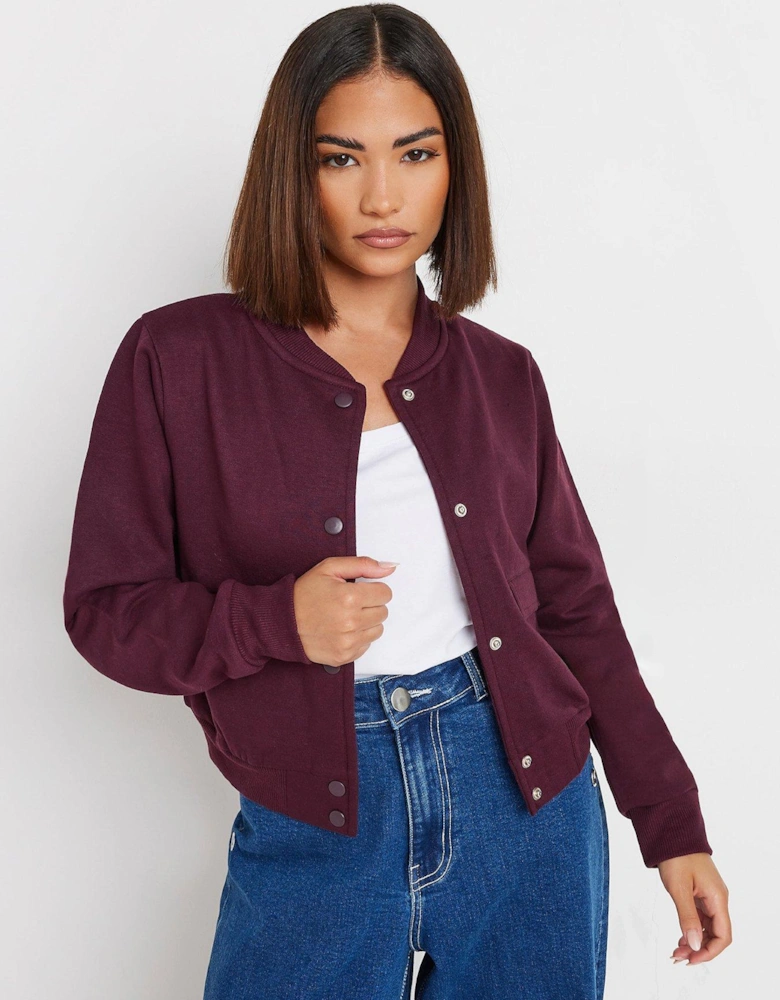 Petite Sweat Bomber Jacket - Red