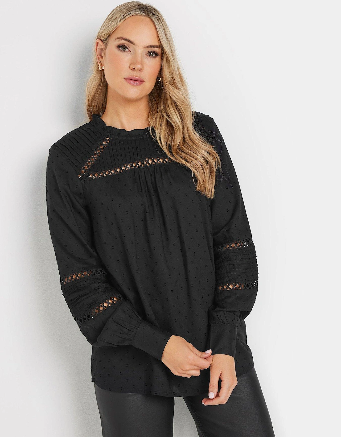 Dobby Ladder Lace Shirt - Black, 2 of 1