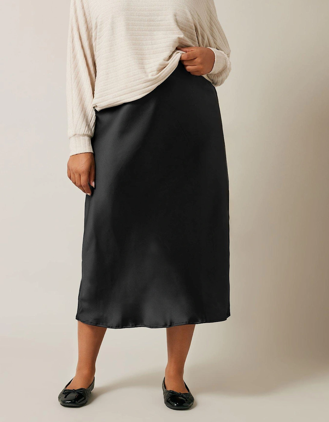 Satin Skirt - Black, 2 of 1